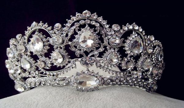 

2020 vintage peacock crystal tiara bridal hair accessories for wedding quinceanera tiaras and crowns pageant rhinestone crown1482072, Silver