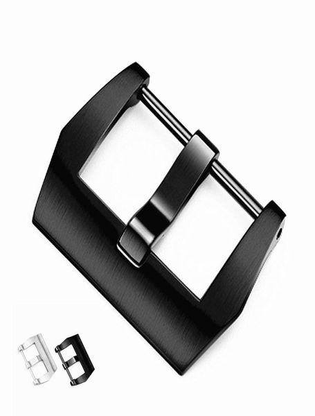 

paner fat sea stainless steel pin buckle crazy horse skin frosted buckle 18202224 26mm black polished buckle1040680, Black;brown
