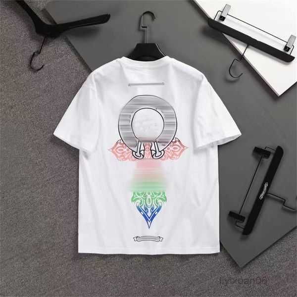 

designer mens t shirt chrome summer sweatshirts heart ch short sleeve shirts loose hip hop chromees hearts fashion horseshoe sanskrit cross, White;black