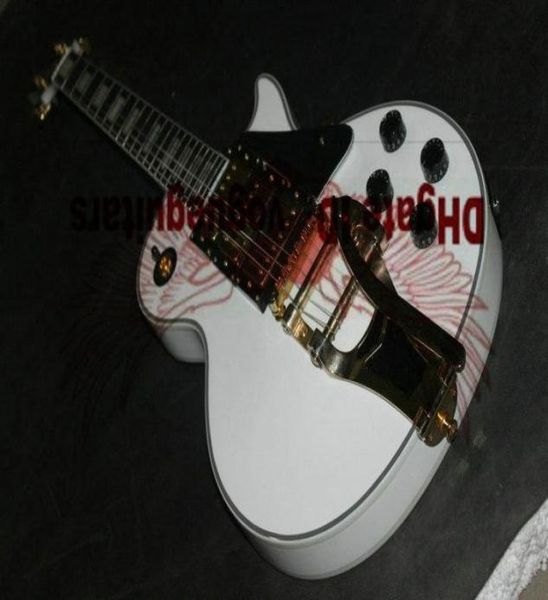 

custom shop white 3 pickups custom electric guitar with bigbys c581663548