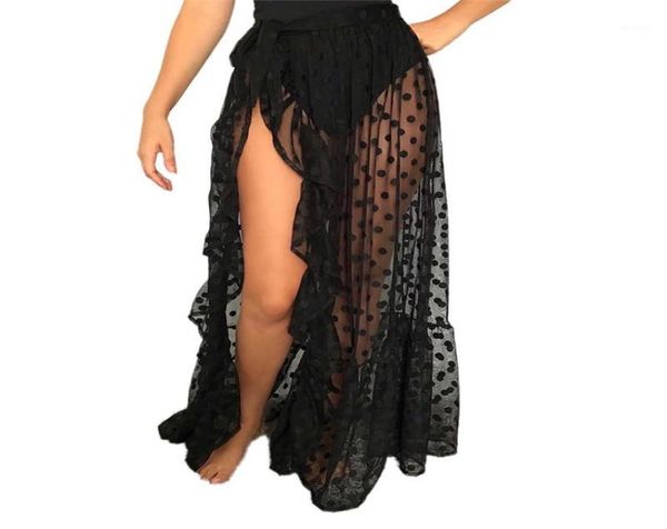 

coverups fashion women cover ups skirts transparent clothes womens side split mesh skirt seethrough beach party maxi skirts1543958