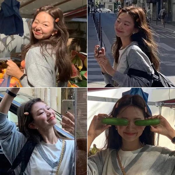 

fashion blogger designer jewelry acetic acid bb clip, side bangs clip, hair clip net, red broken hair clip accessories barrettes hair wholes, Golden;silver