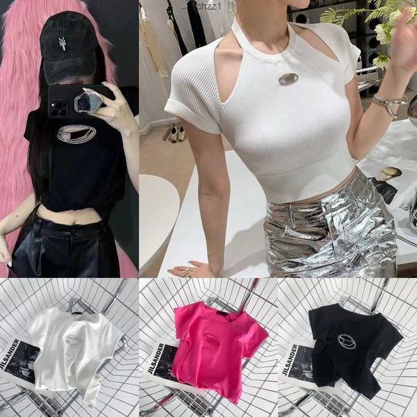 

women's tshirts tanks designer diesel tight t-shirt hollow out tee women shirts letter print short sleeve yogatees woman summer vestsxh, White