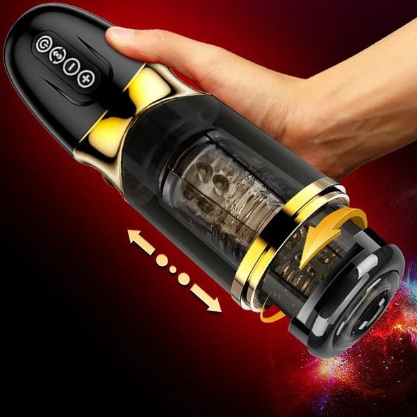

fully automatic men's aircraft cup electric telescopic rotating sound male toy