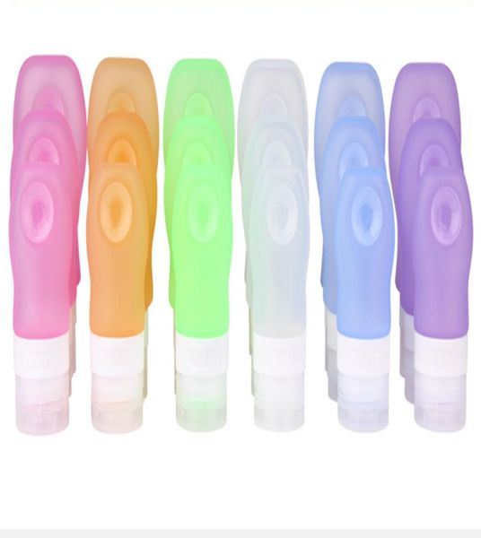 

50 pcslot 6 color portable mini silicone bottle travel lotion points shampoo container 37ml 60ml 89ml1418146