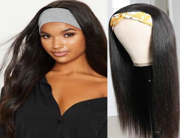 

250 density headband wig human hair wigs wowqueen 30 inch wig glueless brazilian hair wigs remy straight human hair wigs1714506, Black;brown