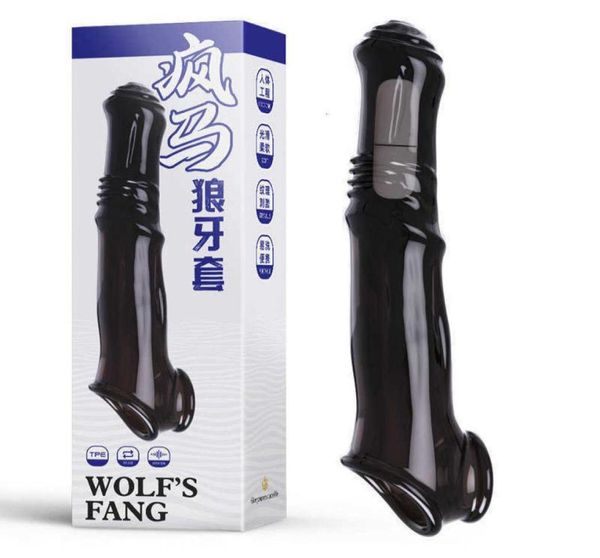 

toy massager niuniu imitation horse male lengthened sleeve crystal wolf teeth set vibration products masculine 8019567