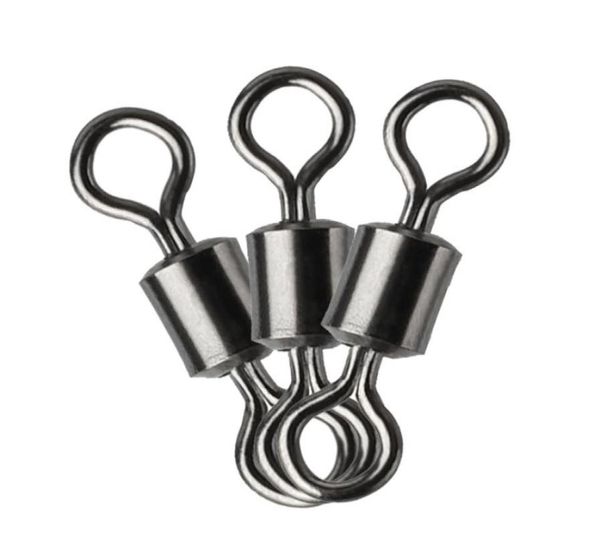 

f2001 500pcslot rolling barrel fishing swivel black nickle fishing hook line connector fishing tackle accessories 30lb to 335lb 44054710