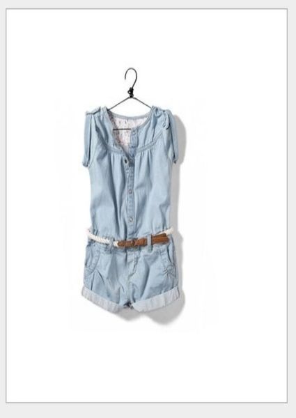 

2016 summer new baby girls denim jumpsuit skirt children cowboy pants shorts with belt kids conjoined pants cute girl onepiece ro6419654, Blue