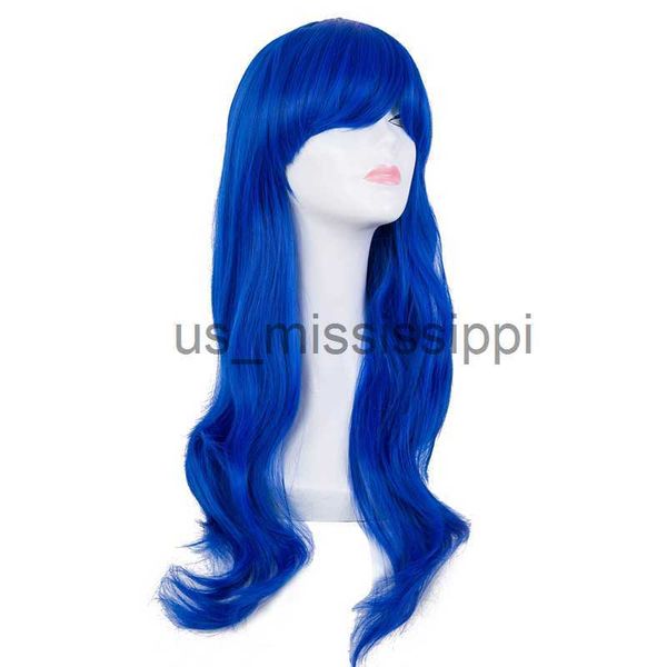 

cosplay wigs cosplay wig feishow synthetic heat resistant long wavy blue women hair costume carnival halloween masque party salon hairpiece, Black