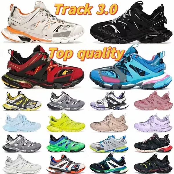 

with box luxury brand designer men women casual shoes track 3.0 triple white black sneakers tess.s. gomma leather trainer nylon printed plat