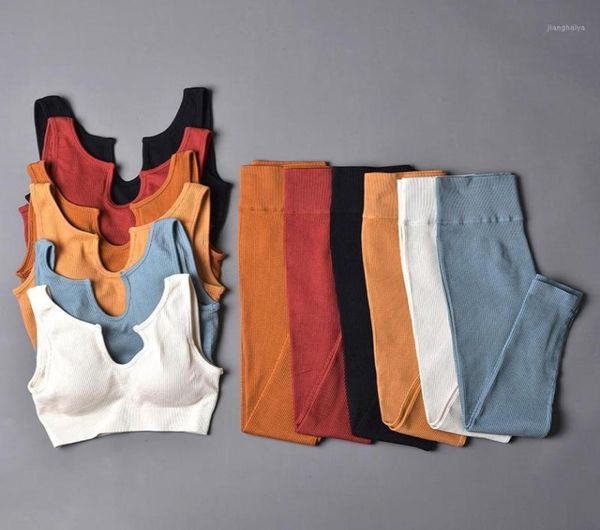 

yoga outfit clothing set sports suit women sportswear fitness athletic wear gym seamless workout clothes for1092684