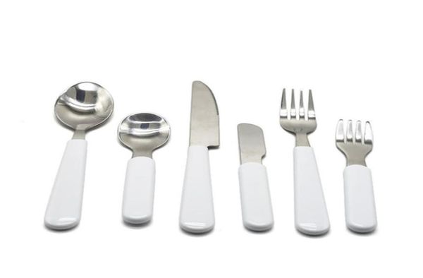 

sublimation white tableware set stainless steel cutlery dinnerware western silverware kitchen knife spoon fork dinner set kids adu5957631