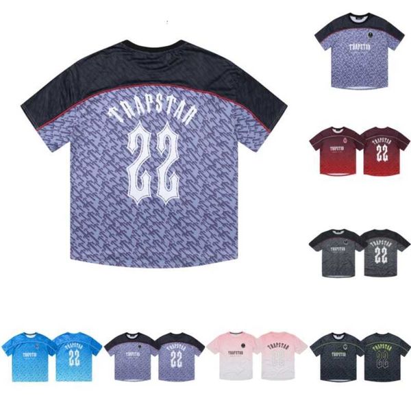 

trapstar t shirt mens designer football jersey summer casual hip hop streetwear breathable tees street fashion kh6b, White;black