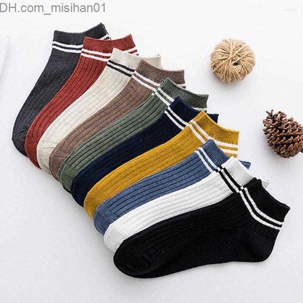 

men's socks men's socks men cotton summer spring medias sox man ankle casual striped calcetines hombre black white sokken chausset