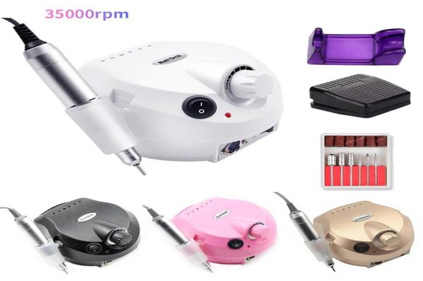 

35000rpm 20w electric manicure pedicure machine nail drill machine milling cutter accessories nail file drill bit nail tool kit cx4622147, Silver