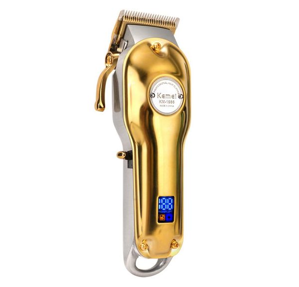 

allmetal designer barber hair clipper electric cordless lcd professional hair trimmer gold silver hair cutting machine k6516519