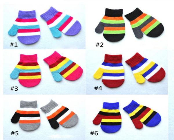 

children039s 6 candy colors baby girls boys winter warm gloves toddlers baby kids warm solid kinting mittens full finger gloves3214274, White