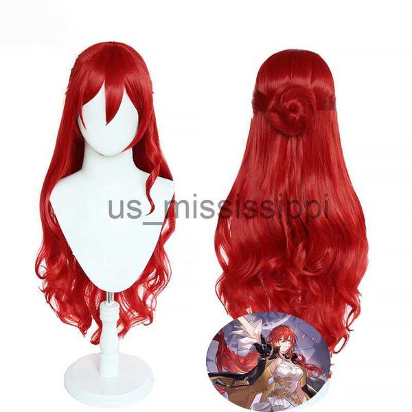 

cosplay wigs cos castle game honkai star rail himeko cosplay wig women wine red hair wigs halloween carnival party gifts x0630, Black