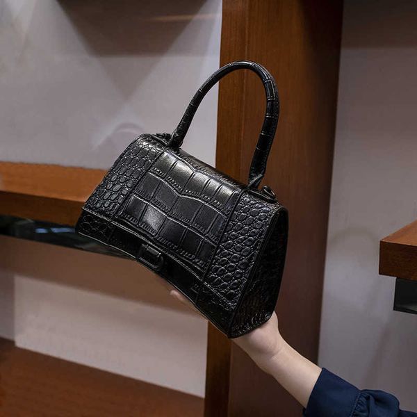 

crocodile pattern women's bag new hourglass wallet luxury handbag single shoulder diagonal cross leisure portable women's bag
