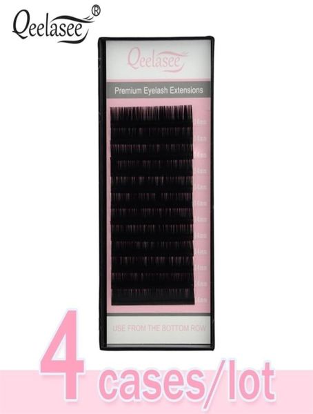 

4 cases 007 russian volume eyelash extension individual lashes extention mixed lengths for artist training 2206019170293