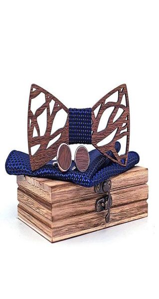 

bow ties sitonjwly mens 3d wooden bowtie for wedding papillon corbatas hollow carved wood tie handkerchief cufflinks man corbasbow4743869, Black;gray