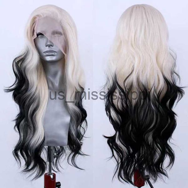 

cosplay wigs aimeya ombre synthetic lace front wig for women glueless platinum black wig synthetic daily use cosplay costume party wig x0630