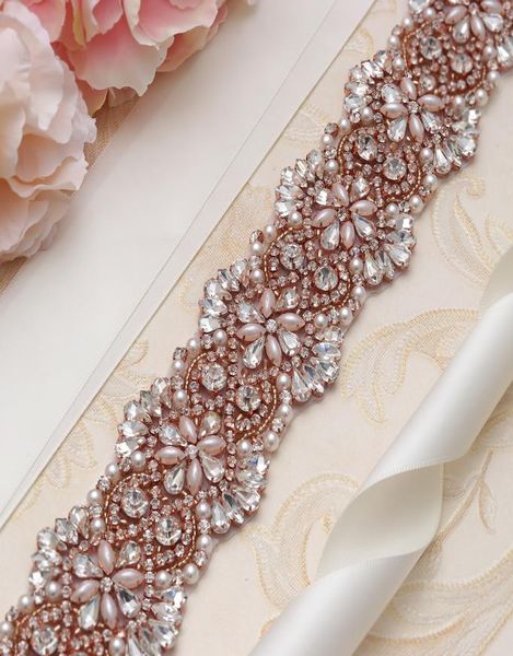 

missrdress wedding dress belt rose gold crystal rhinestones jeweled bridal belt for wedding prom gown belt ys8117925880, White
