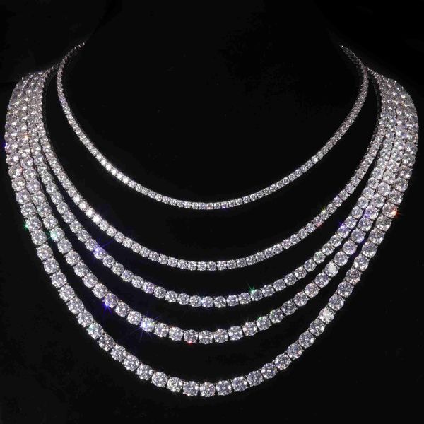 

wholesale price fine jewelry 925 sterling silver vvs diamond chain 2mm--6.5mm tennis moissanite necklace