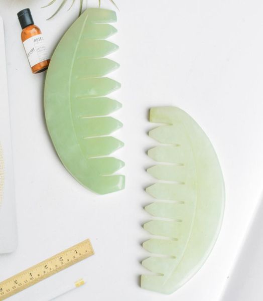 

jade massage comb head massager hair brush gua sha board stone body massage brush scalp massager meridian comb hair treatment2612085, Silver