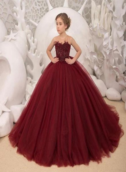 

burgundy flower girl dresses first holy communion for girls ball gown wedding party dress kids evening prom vestido noiva4212713, White;blue