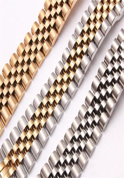 

stainless steel 5 links watch bands goodtable 13mm new grade pure solid 316l bracelets curved end used for watchband2066903, Black;brown