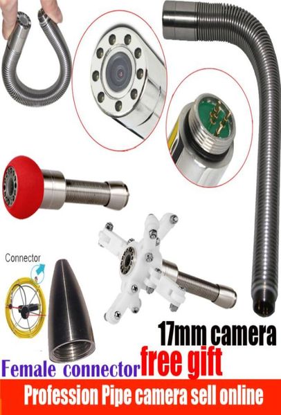 

90 degree waterproof inspection camera replacement camera head for sewer drain pipe wall inspection camera 17mm with 9 led5646464