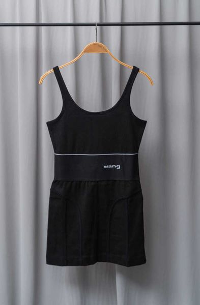 

casual dresses aw wang letter slim suspender women s waist thin elastic tank dress the same model for internet celebrities125, Black;gray