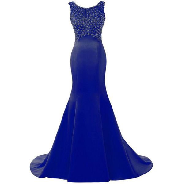 

mermaid evening dresses 2019 beaded satin long evening gowns floor length prom dress vestidos de noche2730209, Black;red
