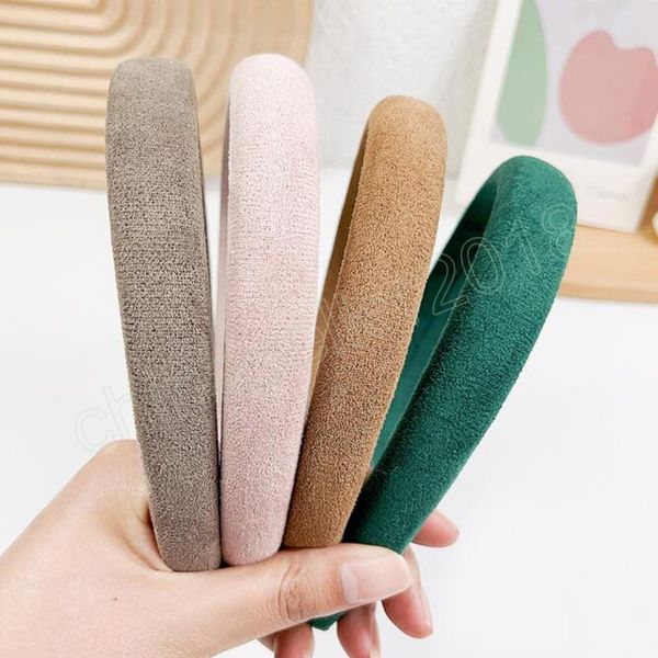 

fashion hair accessories for women suede solid color sponge hair hoop spring casual turban headband, Silver