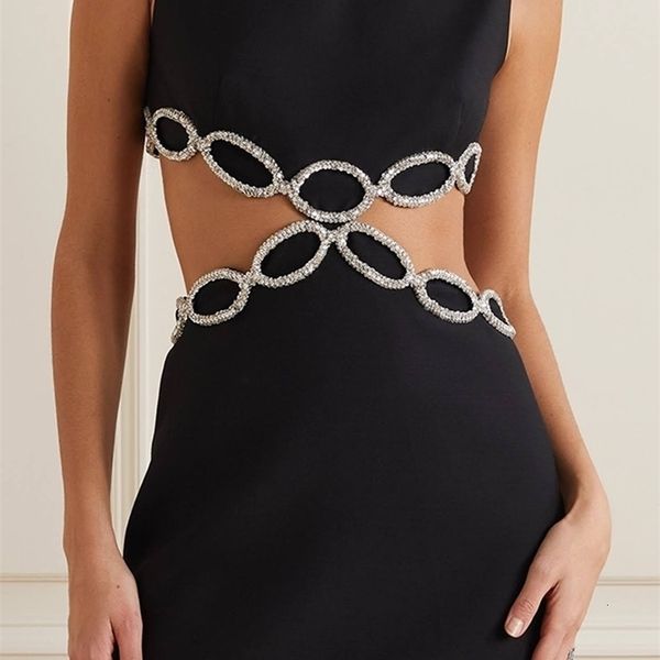 

basic casual dresses deive teger 2023 summer women s backless cut out diamond luxury black tight mini dress elegant evening club party 23062, Black;gray