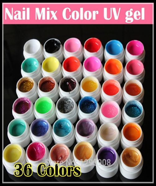 

nail gel wholeprofessional 36 mix colors art uv pureglitter powdershimmer colorful set5gbottle8169683, Red;pink