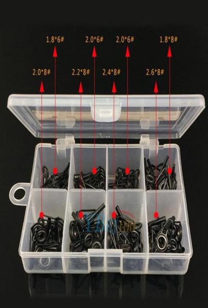 

80 pcs spinning casting fishing rod guides replacement set repair kit steel ceramic ring fishing rods building tip guide7470530