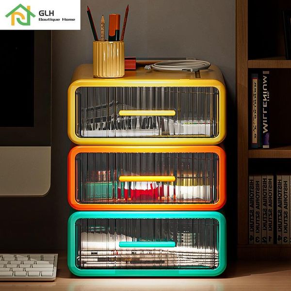 

dresses home office drawer organizer multifunctional desk makeup storage box plastic drawer type storage drawers, White;black