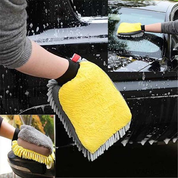 

glove waterproof car wash microfiber gloves thick car cleaning wax detailing brush auto care double-faced glove r230629