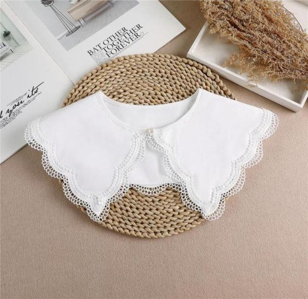 

bow ties korean style doll hollow embroidery fake collar shawl detachable shirt false blouse clothes accessories5717402, Black;gray