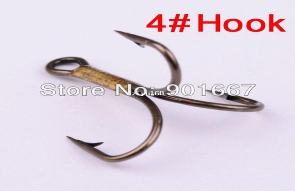 

500pclot fishing tackle 2014 new fishing lure 4 fishing hook high carbon steel treble hooks brown color fishing 7053482