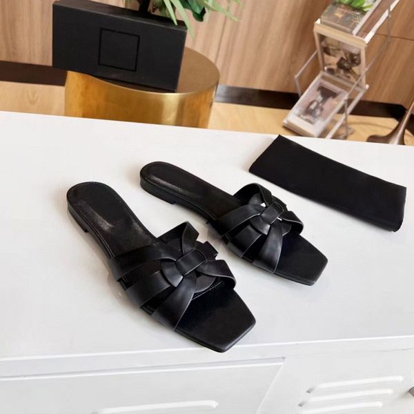 

designer slipper women slippers luxury sandals brand sandals real leather flip flop flats slide casual shoes sneakers boots by brand y005 00, Black