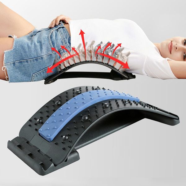 

back massager stretcher magic lumbar herniated disc massageador fitness support relaxation spine pain relief 230629