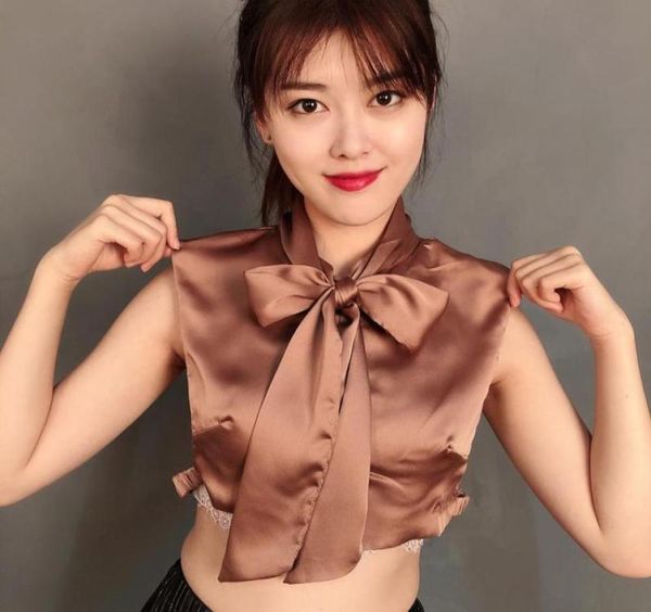 

bow ties fake false collar womens blouse white solid satin can be tied detachable black female tie lapel ladies decor fakebow7428515, Black;gray