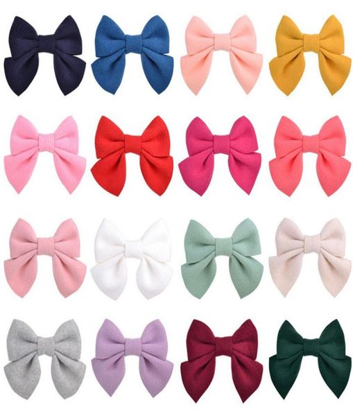 

large hairs bow ties hair clips baby girls kids women solid bowknot hairpin hair accessories good gift a3061024426, Slivery;white