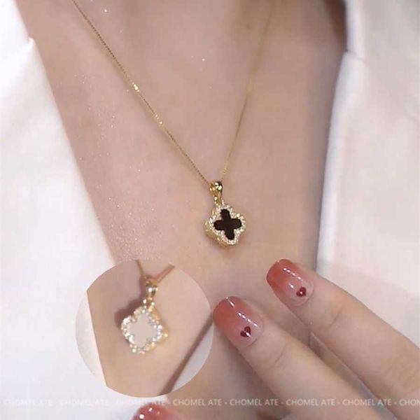 

van clover necklace designer reversible clover necklace fashion diamond pendant good friends gift, Silver