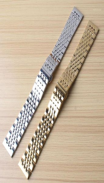 

new arrival 2017 18mm 19mm 20mm 21mm watchband mens women stainless steel band silver gold watches bracelet straps13461090, Black;brown