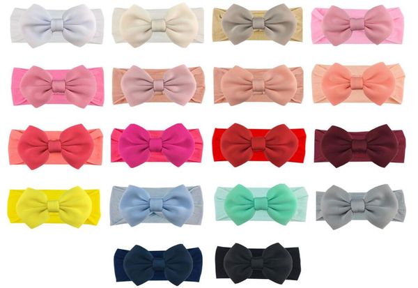 

baby turban bebe bowknot headband girl princess hairbands super big bow knot soft headwraps nylon hair accessory8039836, Slivery;white